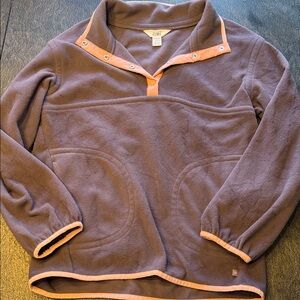 Athleta Purple Fleece Pullover with Pink Trim
